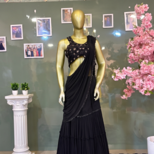 midnight elegance saree gown