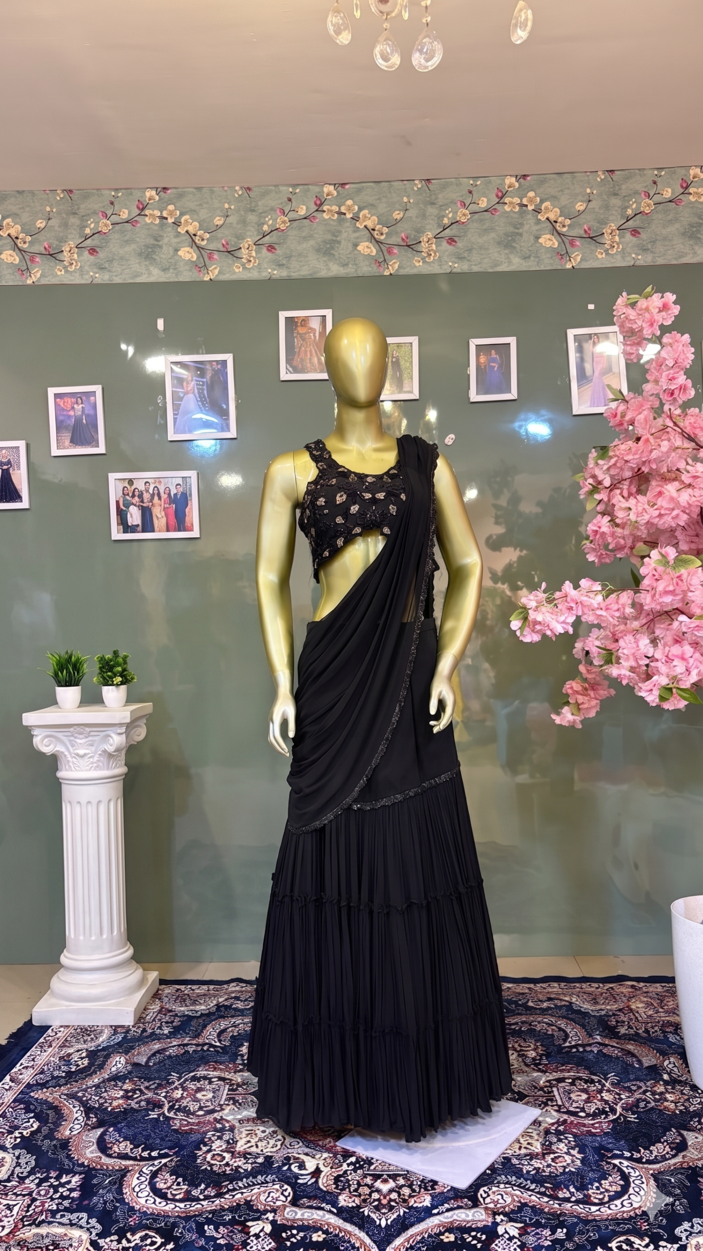 midnight elegance saree gown midnight elegance saree gown