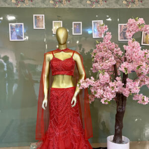 ruby royale mermaid lehenga